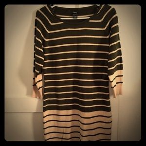 Olive green and cream sweater dress!
